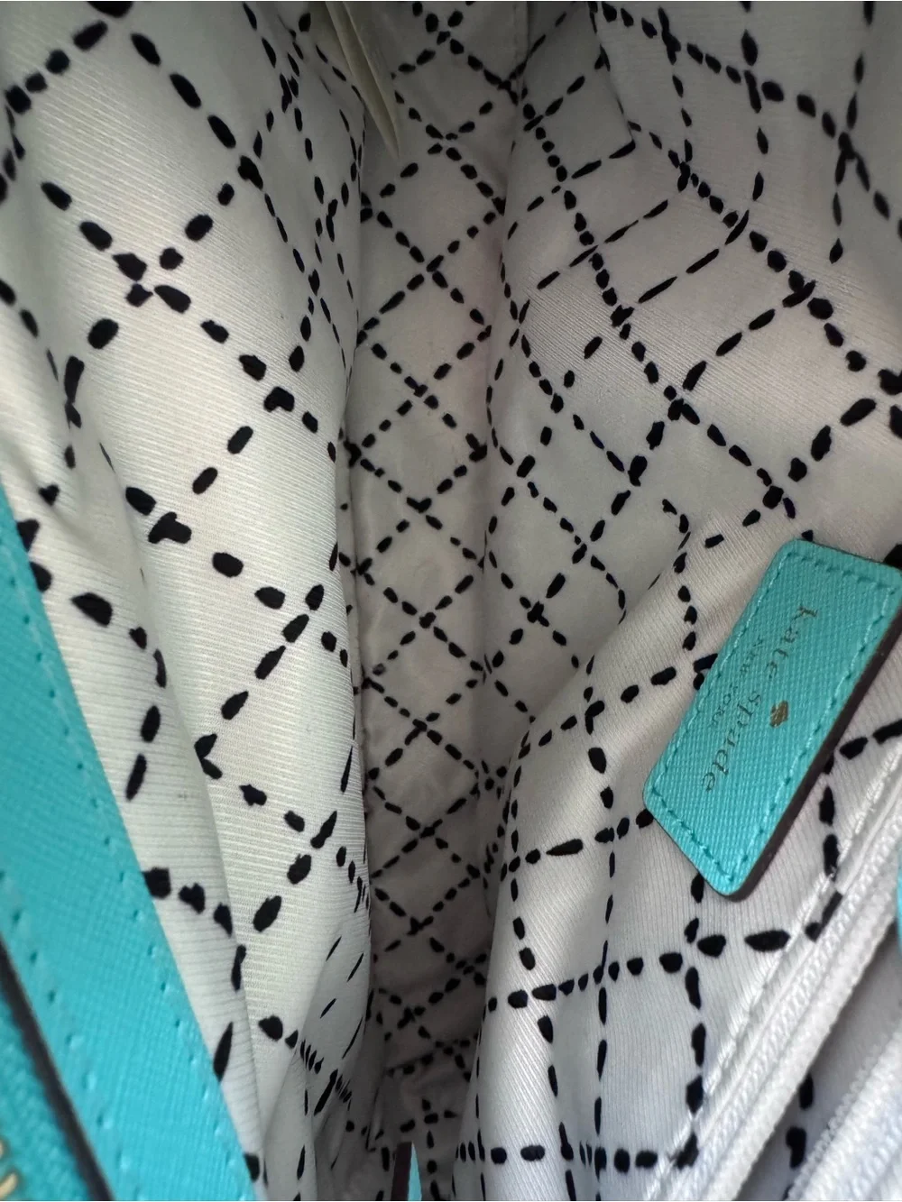kate spade Turquoise Saffiano Leather Satchel with Gold Hardware